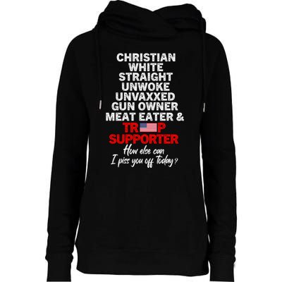 Trump Supporter Christian White Straight Unwoke Unvaxxed Womens Funnel Neck Pullover Hood