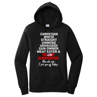 Trump Supporter Christian White Straight Unwoke Unvaxxed Women's Pullover Hoodie