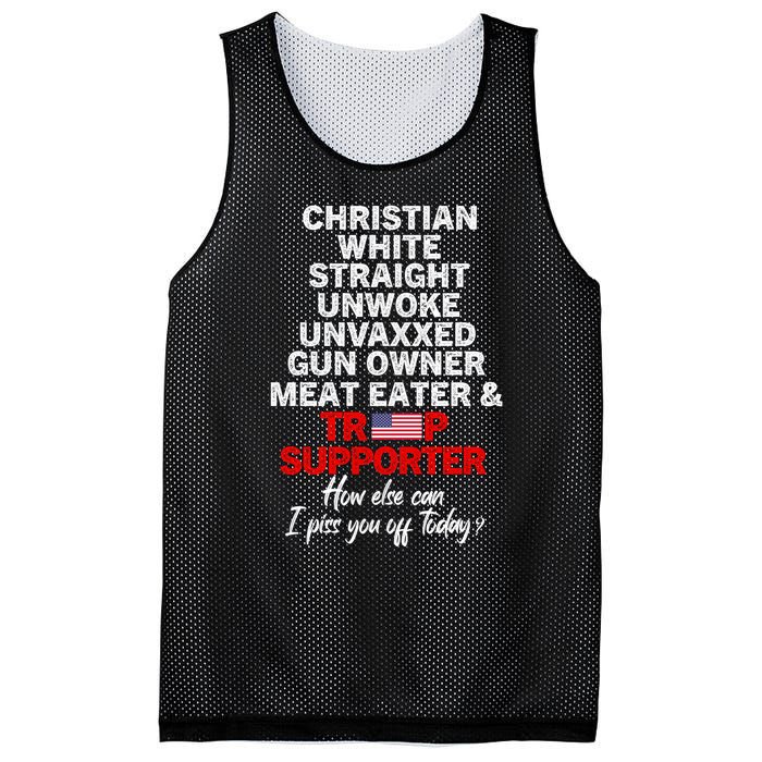 Trump Supporter Christian White Straight Unwoke Unvaxxed Mesh Reversible Basketball Jersey Tank