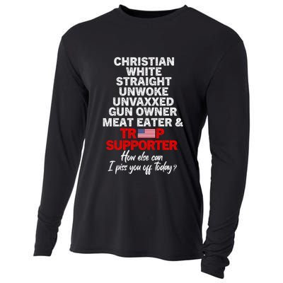 Trump Supporter Christian White Straight Unwoke Unvaxxed Cooling Performance Long Sleeve Crew