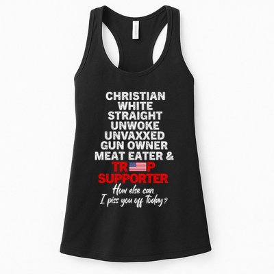 Trump Supporter Christian White Straight Unwoke Unvaxxed Womens Tank Top