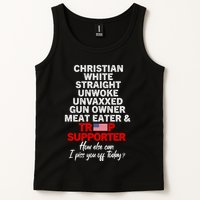Trump Supporter Christian White Straight Unwoke Unvaxxed Tank Top