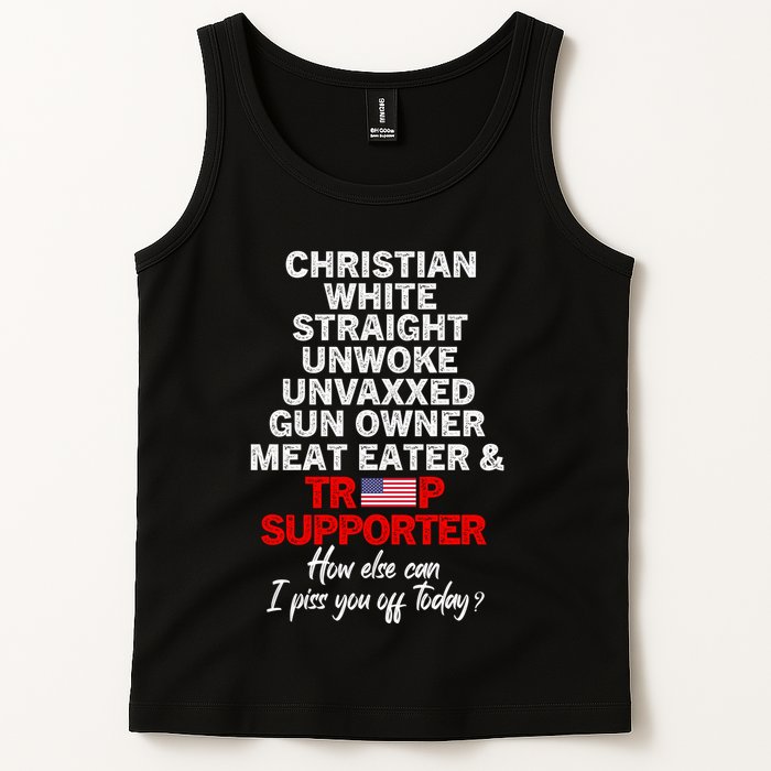 Trump Supporter Christian White Straight Unwoke Unvaxxed Tank Top