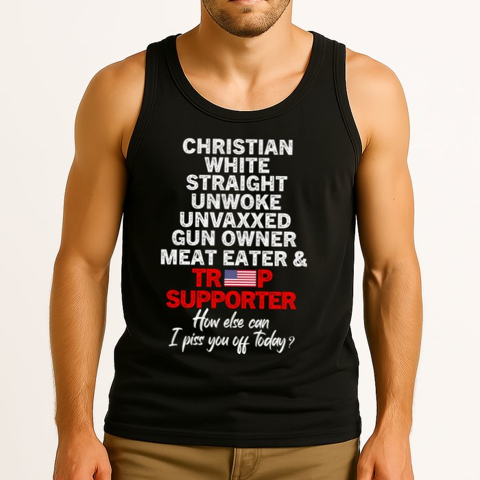 Trump Supporter Christian White Straight Unwoke Unvaxxed Tank Top