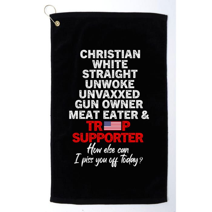 Trump Supporter Christian White Straight Unwoke Unvaxxed Golf Towel