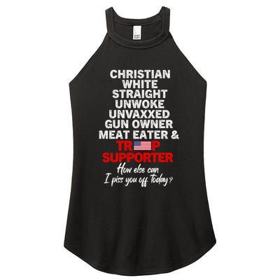 Trump Supporter Christian White Straight Unwoke Unvaxxed Women's Perfect Tri Rocker Tank