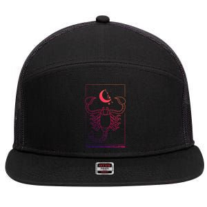 The Scorpion Constellation Zodiac Horoscope Scorpio Gift 7 Panel Mesh Trucker Snapback Hat