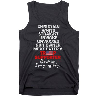 Trump Supporter Christian White Straight Unwoke Unvaxxed Tank Top