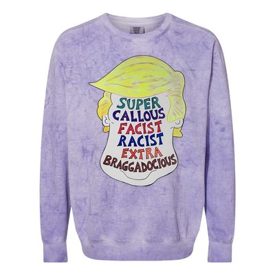 Trump Super Callous Fascist Racist Extra Braggadocious Colorblast Crewneck Sweatshirt