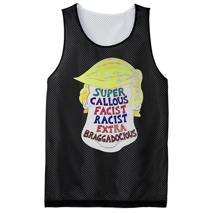 Trump Super Callous Fascist Racist Extra Braggadocious Mesh Reversible Basketball Jersey Tank