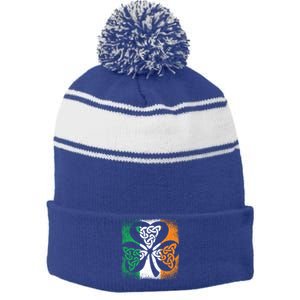 Trinity Symbol Christian Bessling Faith Irish Celtic Knot Gift Stripe Pom Pom Beanie