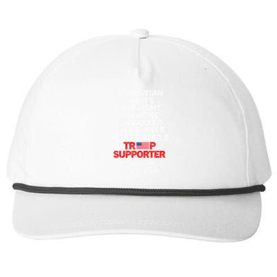 Trump Supporter Christian White Straight Unwoke Unvaxxed Snapback Five-Panel Rope Hat