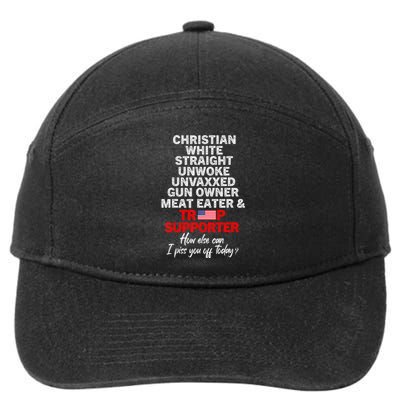 Trump Supporter Christian White Straight Unwoke Unvaxxed 7-Panel Snapback Hat