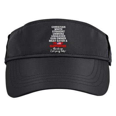 Trump Supporter Christian White Straight Unwoke Unvaxxed Adult Drive Performance Visor