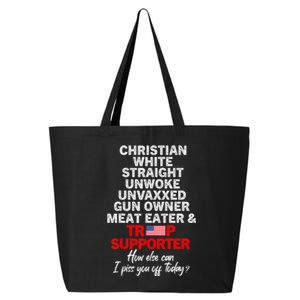 Trump Supporter Christian White Straight Unwoke Unvaxxed 25L Jumbo Tote