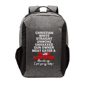 Trump Supporter Christian White Straight Unwoke Unvaxxed Vector Backpack