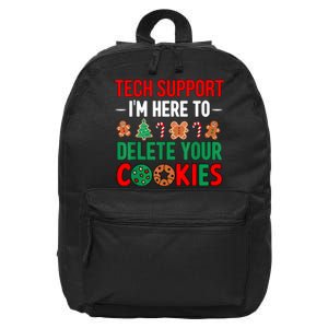 Tech Support Christmas Cookies Women Funny Christmas 16 in Basic Backpack