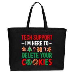 Tech Support Christmas Cookies Women Funny Christmas Cotton Canvas Jumbo Tote