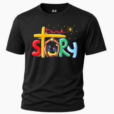 True Story Christmas Nativity Jesus Christian Cooling Performance Crew T-Shirt