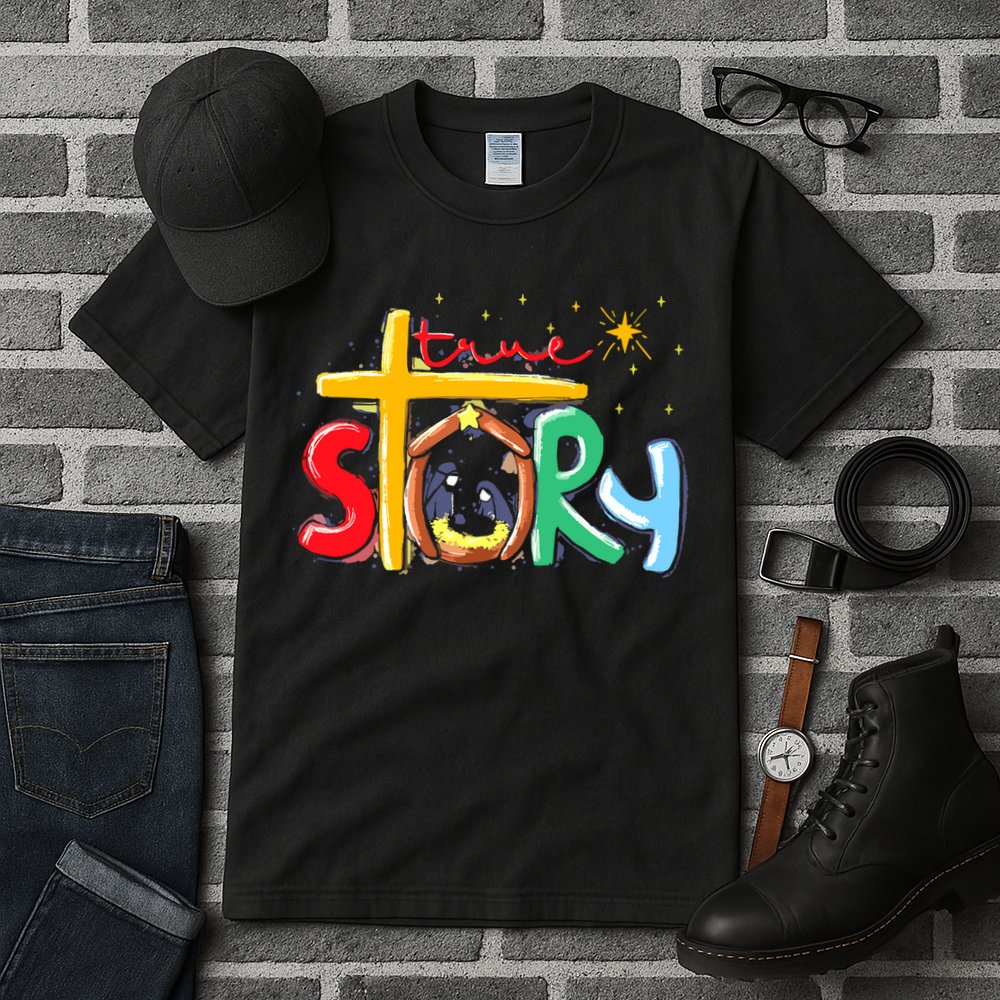 True Story Christmas Nativity Jesus Christian Tall T-Shirt