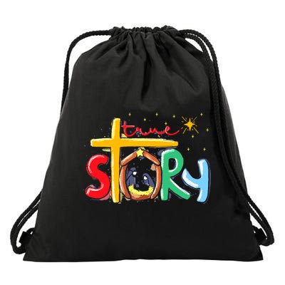 True Story Christmas Nativity Jesus Christian Drawstring Bag