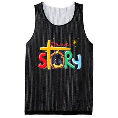 True Story Christmas Nativity Jesus Christian Mesh Reversible Basketball Jersey Tank