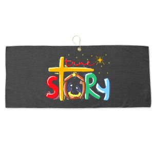 True Story Christmas Nativity Jesus Christian Large Microfiber Waffle Golf Towel