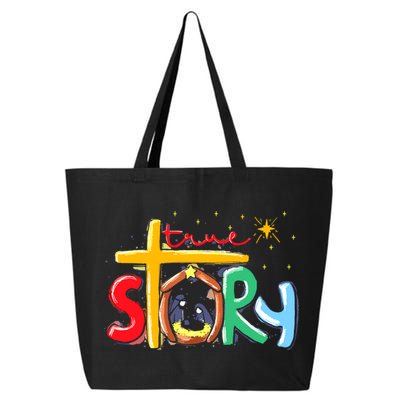 True Story Christmas Nativity Jesus Christian 25L Jumbo Tote