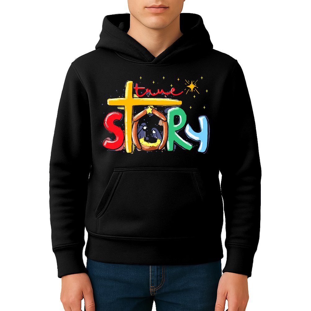 True Story Christmas Nativity Jesus Christian Kids Hoodie