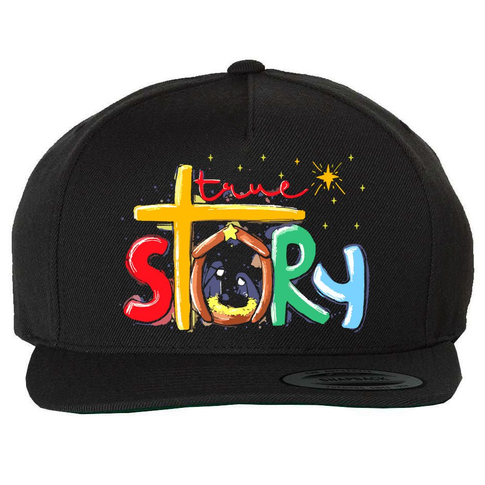 True Story Christmas Nativity Jesus Christian Wool Snapback Cap