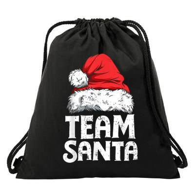 Team Santa Christmas Squad Family Matching Pajamas Boys Men Drawstring Bag