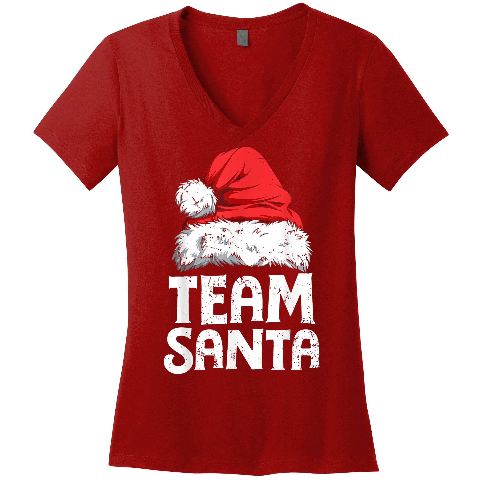 Team Santa Christmas Squad Family Matching Pajamas Boys Men Women's V-Neck T-Shirt