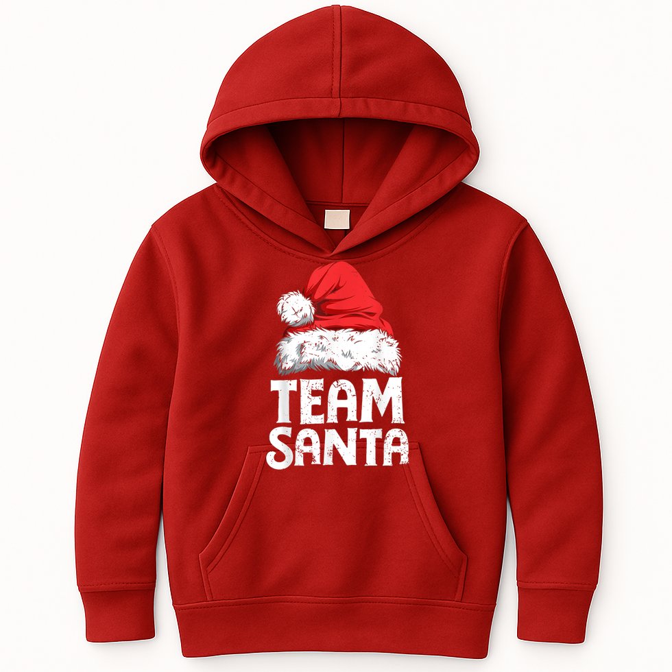 Team Santa Christmas Squad Family Matching Pajamas Boys Men Kids Hoodie