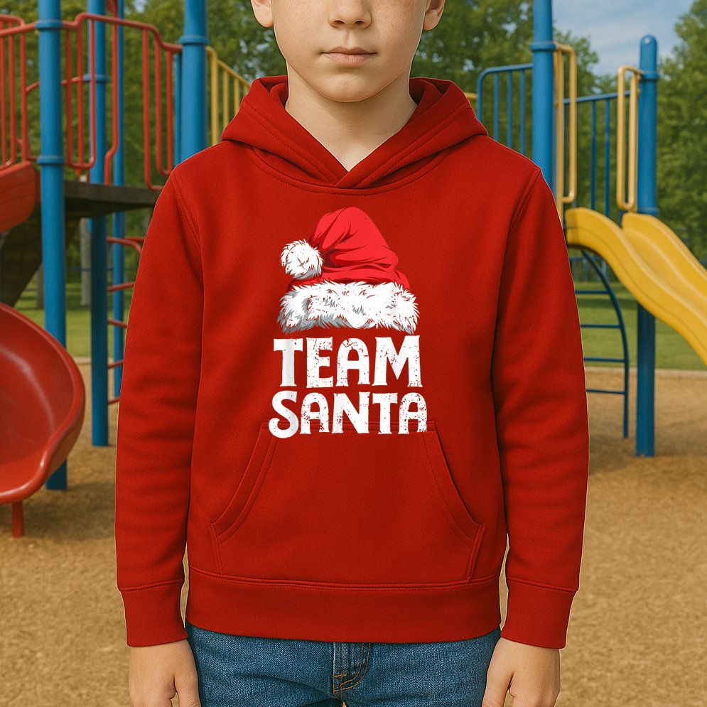Team Santa Christmas Squad Family Matching Pajamas Boys Men Kids Hoodie