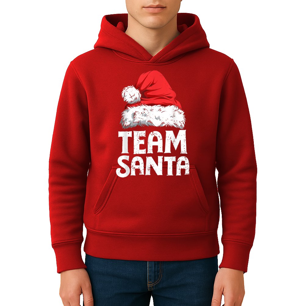 Team Santa Christmas Squad Family Matching Pajamas Boys Men Kids Hoodie