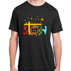 True Story Christmas Nativity Jesus Scene Faith Christian Adult ChromaSoft Performance T-Shirt