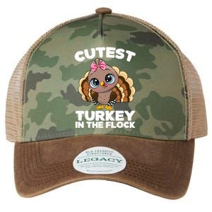 Thanksgiving Shirt Cutest Turkey In The Flock Legacy Tie Dye Trucker Hat