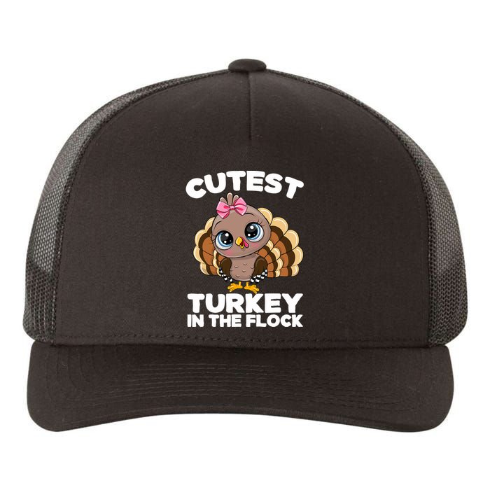 Thanksgiving Shirt Cutest Turkey In The Flock Yupoong Adult 5-Panel Trucker Hat