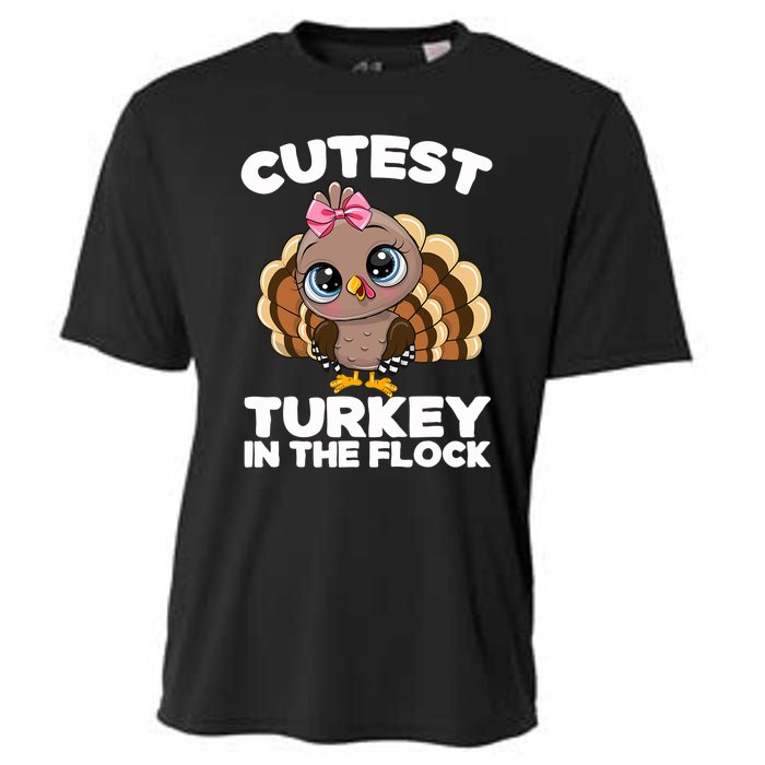 Thanksgiving Shirt Cutest Turkey In The Flock Cooling Performance Crew T-Shirt