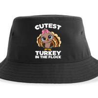 Thanksgiving Shirt Cutest Turkey In The Flock Sustainable Bucket Hat