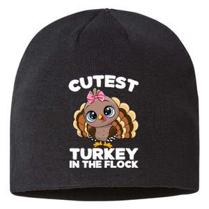 Thanksgiving Shirt Cutest Turkey In The Flock Sustainable Beanie