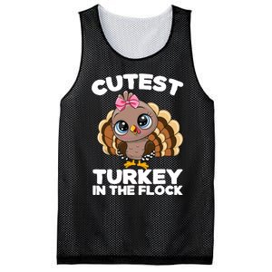 Thanksgiving Shirt Cutest Turkey In The Flock Mesh Reversible Basketball Jersey Tank