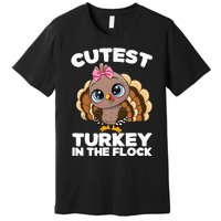 Thanksgiving Shirt Cutest Turkey In The Flock Premium T-Shirt