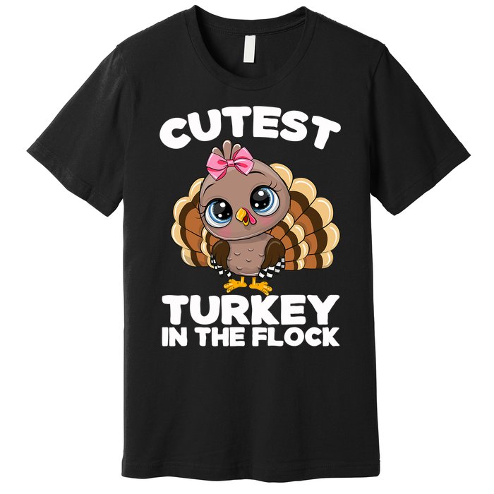 Thanksgiving Shirt Cutest Turkey In The Flock Premium T-Shirt