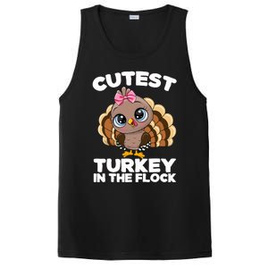 Thanksgiving Shirt Cutest Turkey In The Flock PosiCharge Competitor Tank