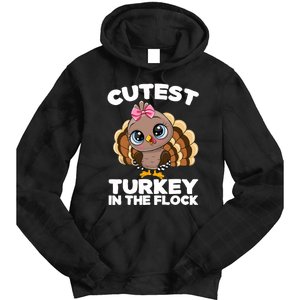 Thanksgiving Shirt Cutest Turkey In The Flock Tie Dye Hoodie