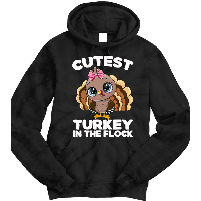 Thanksgiving Shirt Cutest Turkey In The Flock Tie Dye Hoodie