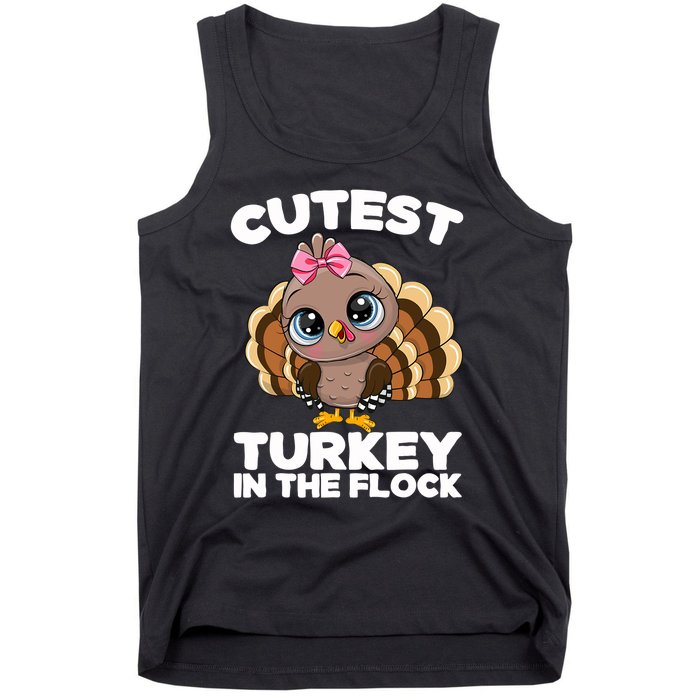 Thanksgiving Shirt Cutest Turkey In The Flock Tank Top