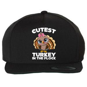 Thanksgiving Shirt Cutest Turkey In The Flock Wool Snapback Cap