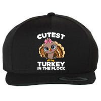 Thanksgiving Shirt Cutest Turkey In The Flock Wool Snapback Cap